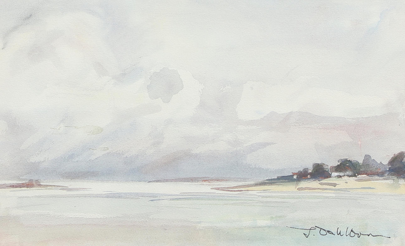 INGVAR DAHLBOM. Watercolour, coastal motif, signed.