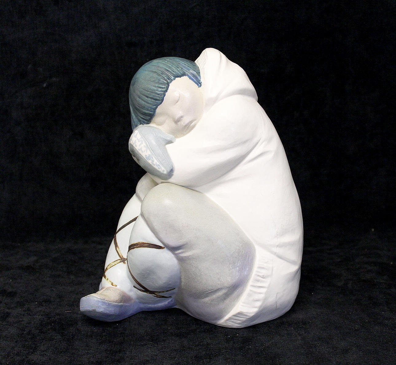 FIGURINER, stengods, eskimå pojke, Lladro.