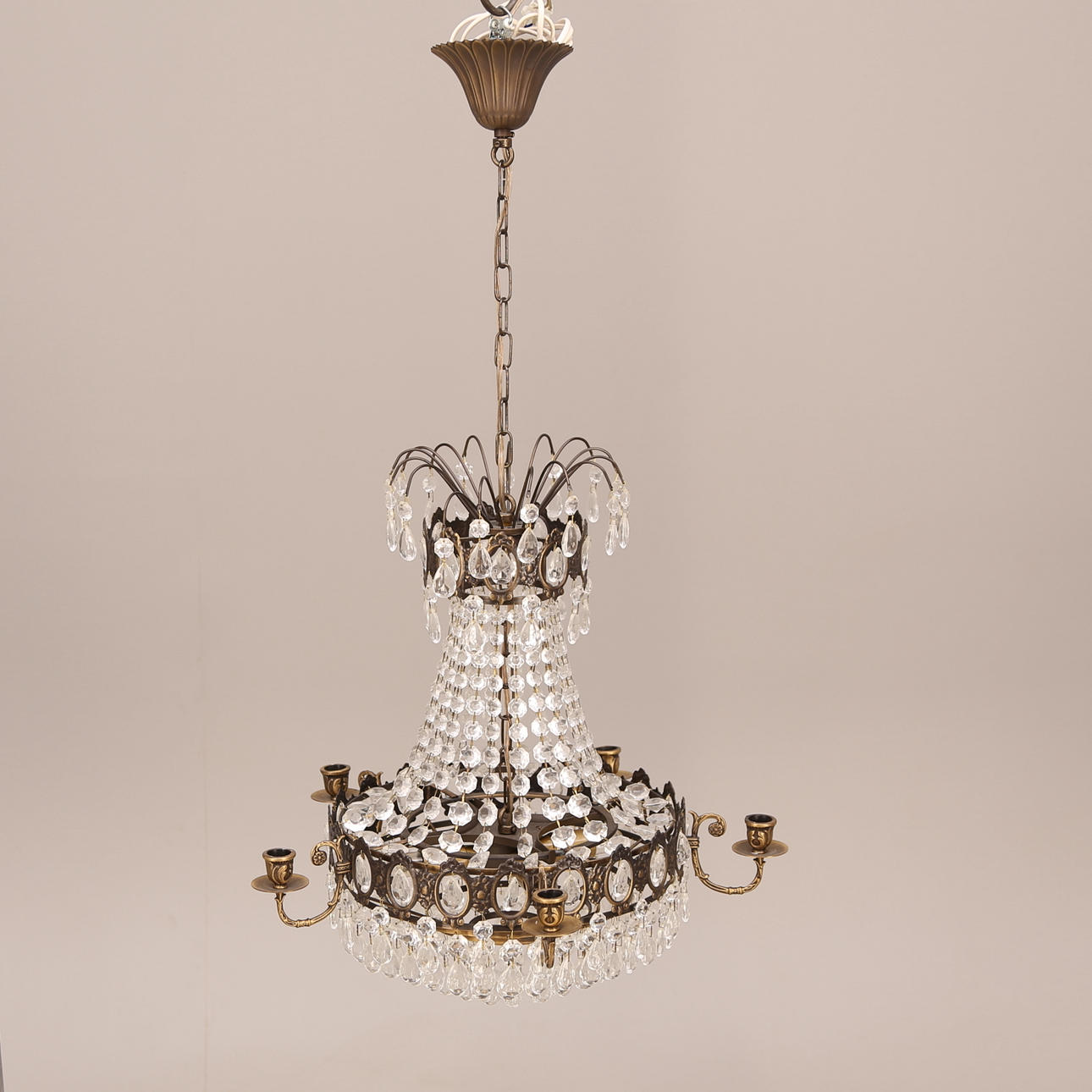 TAKARMATUR, mässing / prismor, komplett, 1900-tal.