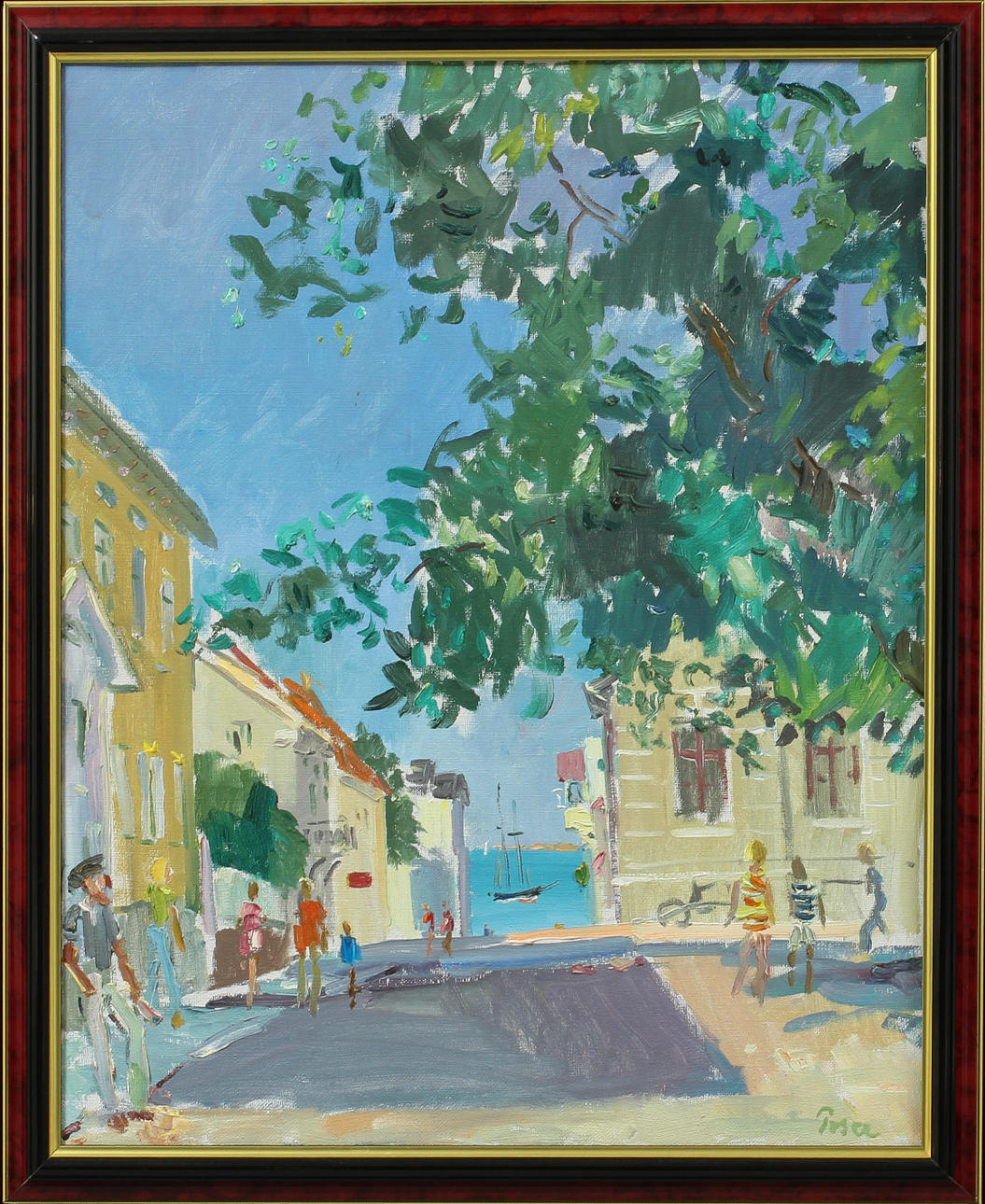 MARTIN POSER. Motiv från Marstrand, olja på duk, signerad.