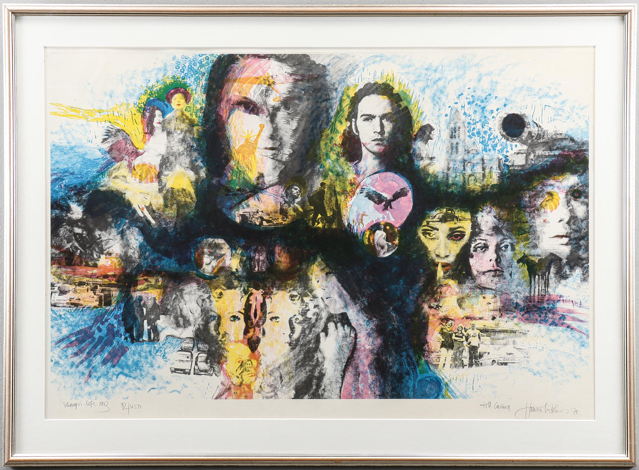 HANSI KOBES lithograph 52/450, signed with dedication.