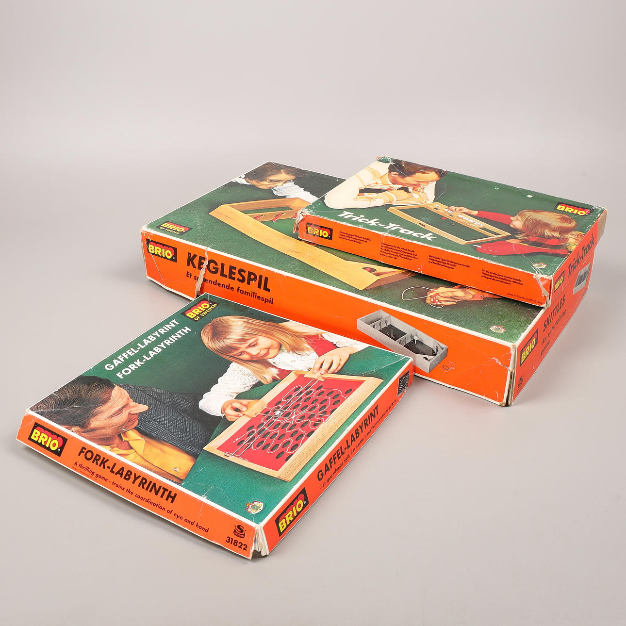 BRIO, 3 toy games, 1970s.