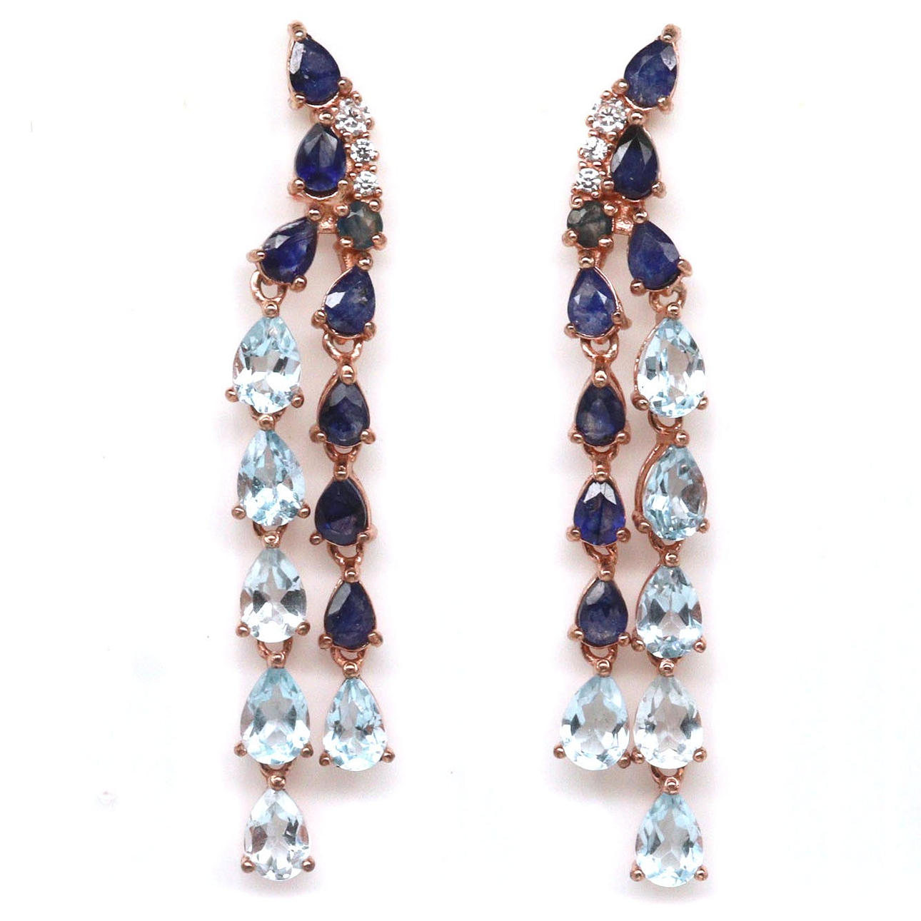 SAPPHIRE SILVER EARRINGS.