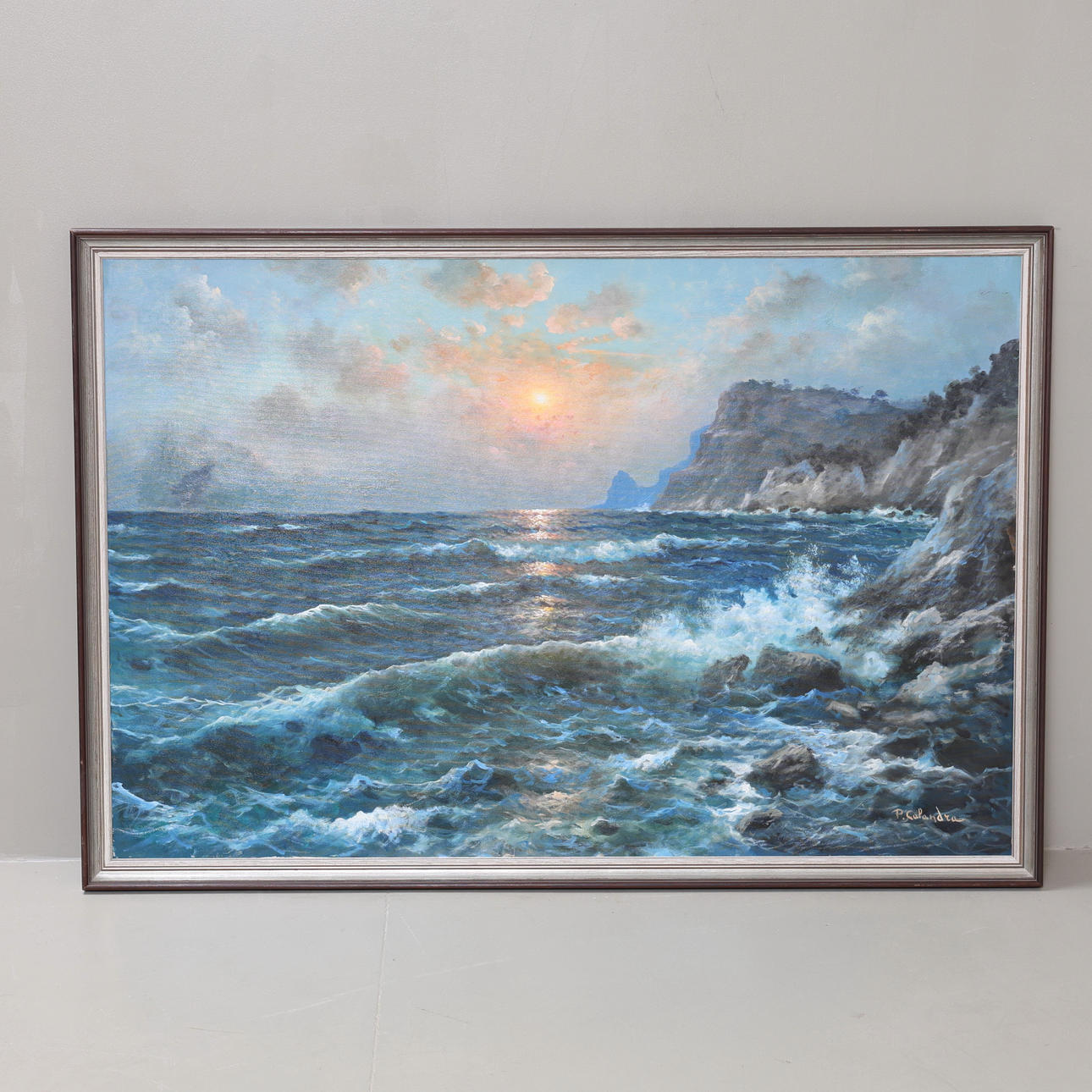 PAOLO CALANDRA. oil on canvas, signed.