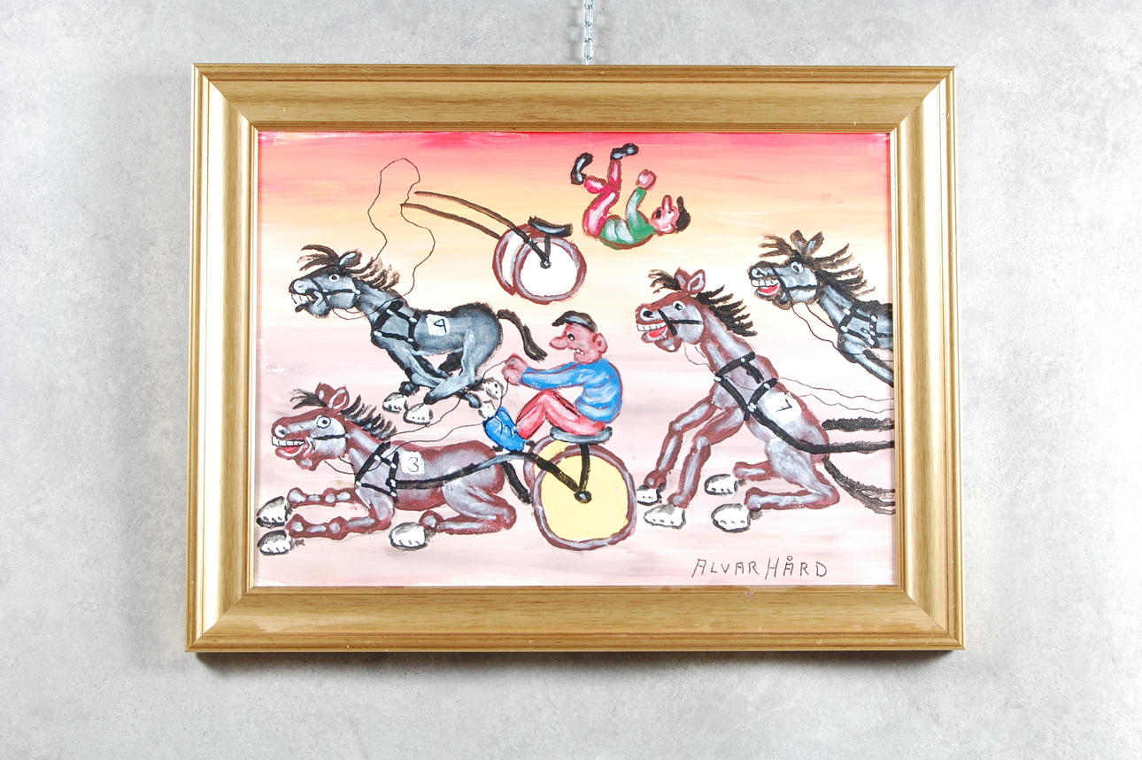 ALVAR HÅRD. Olja på duk, " Kusarnas Revolt ".