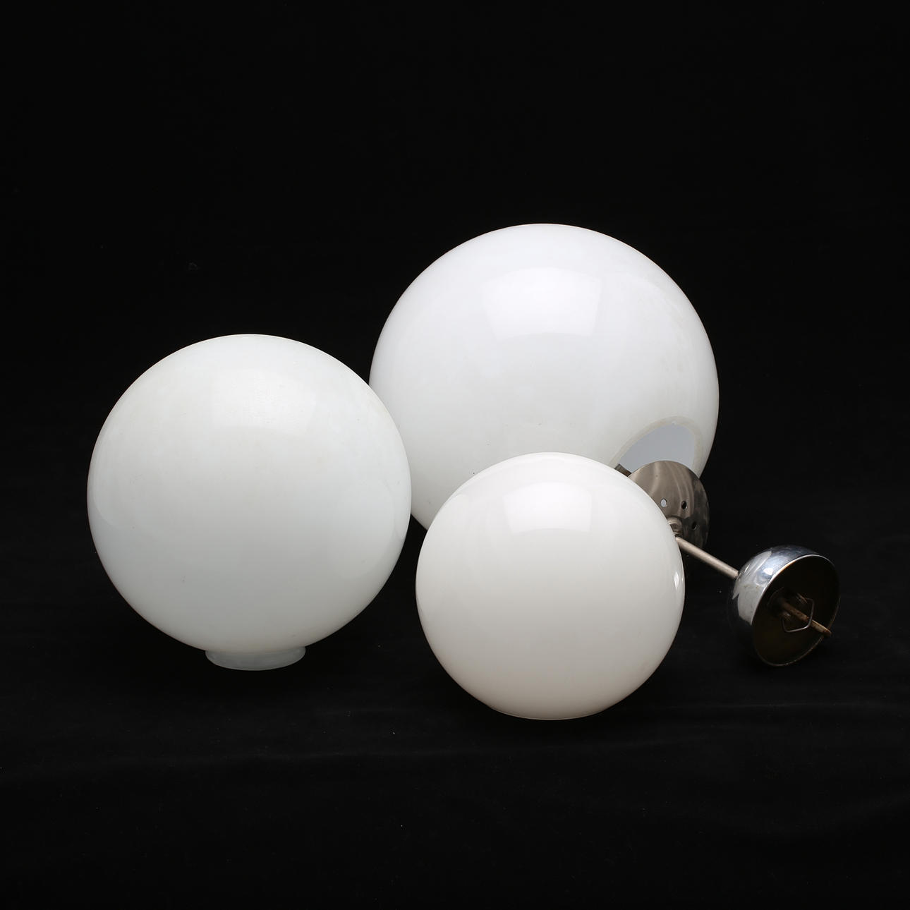 LAMPKUPOR, 13 st, 2 storlekar samt TAKLAMPA, glas.