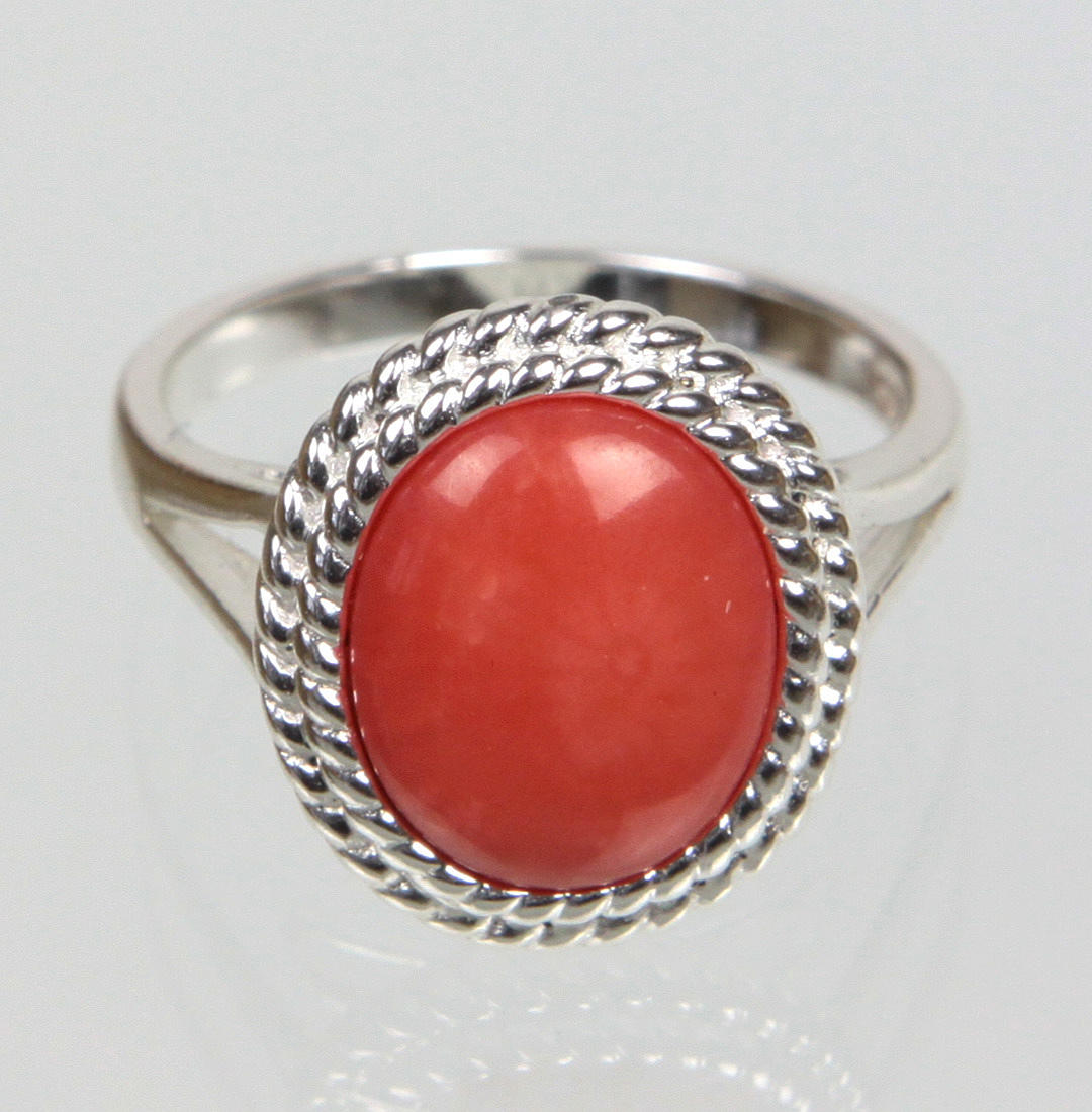 KORALLE RING, Silber 925.