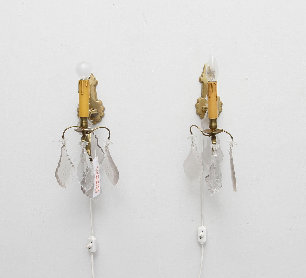 VÄGGLAMPOR, ett par, barockstil, 1900t-al.