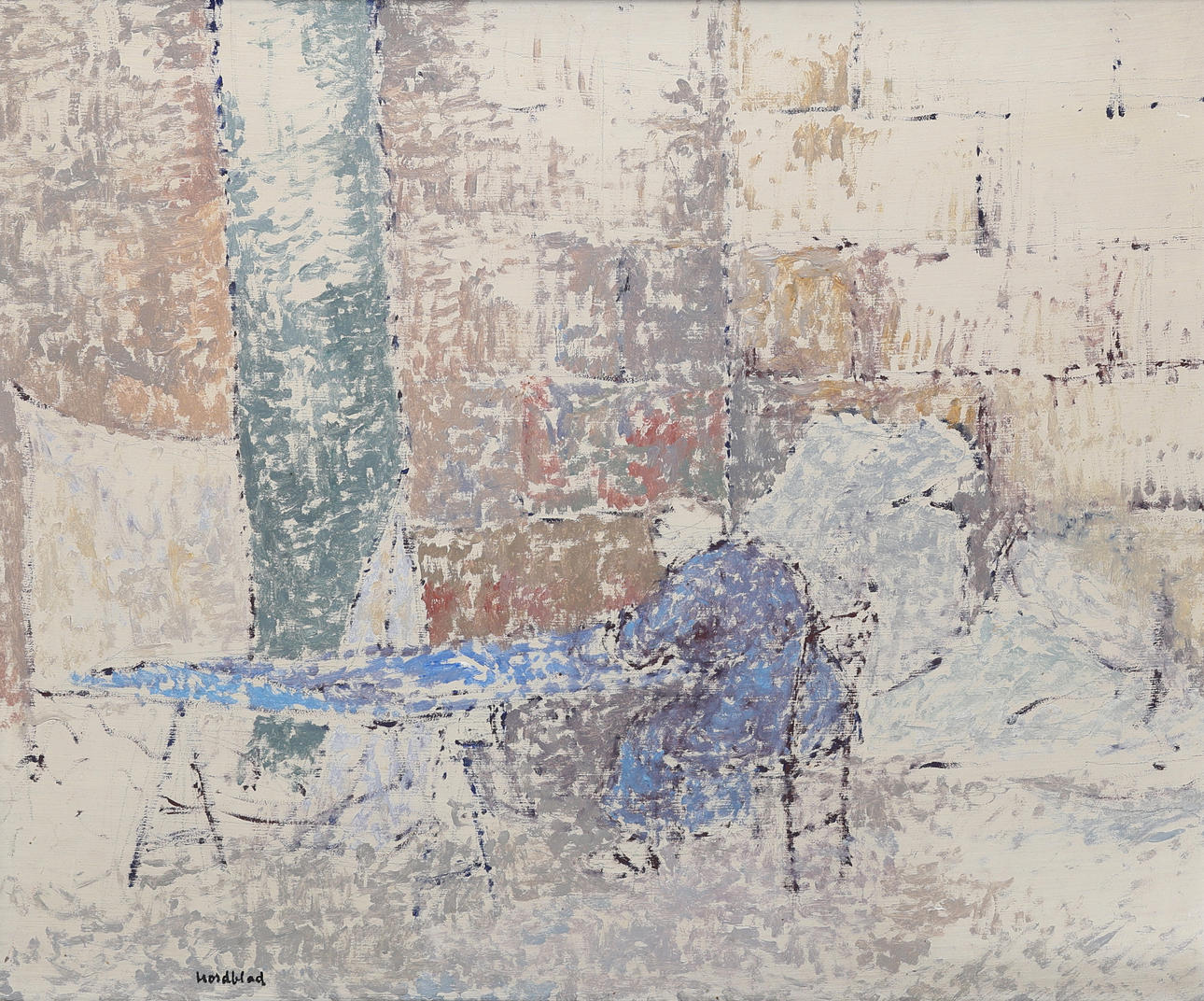 GOSTA NORDBLAD. Oil on panel, signed Nordblad.