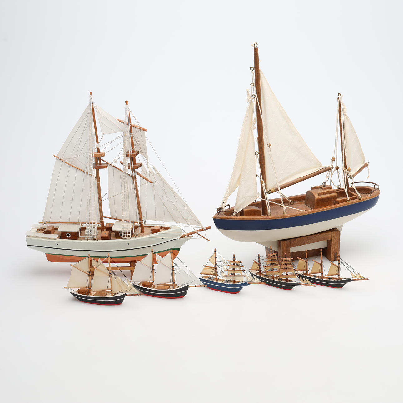 MODEL BOATS, 7 pieces.