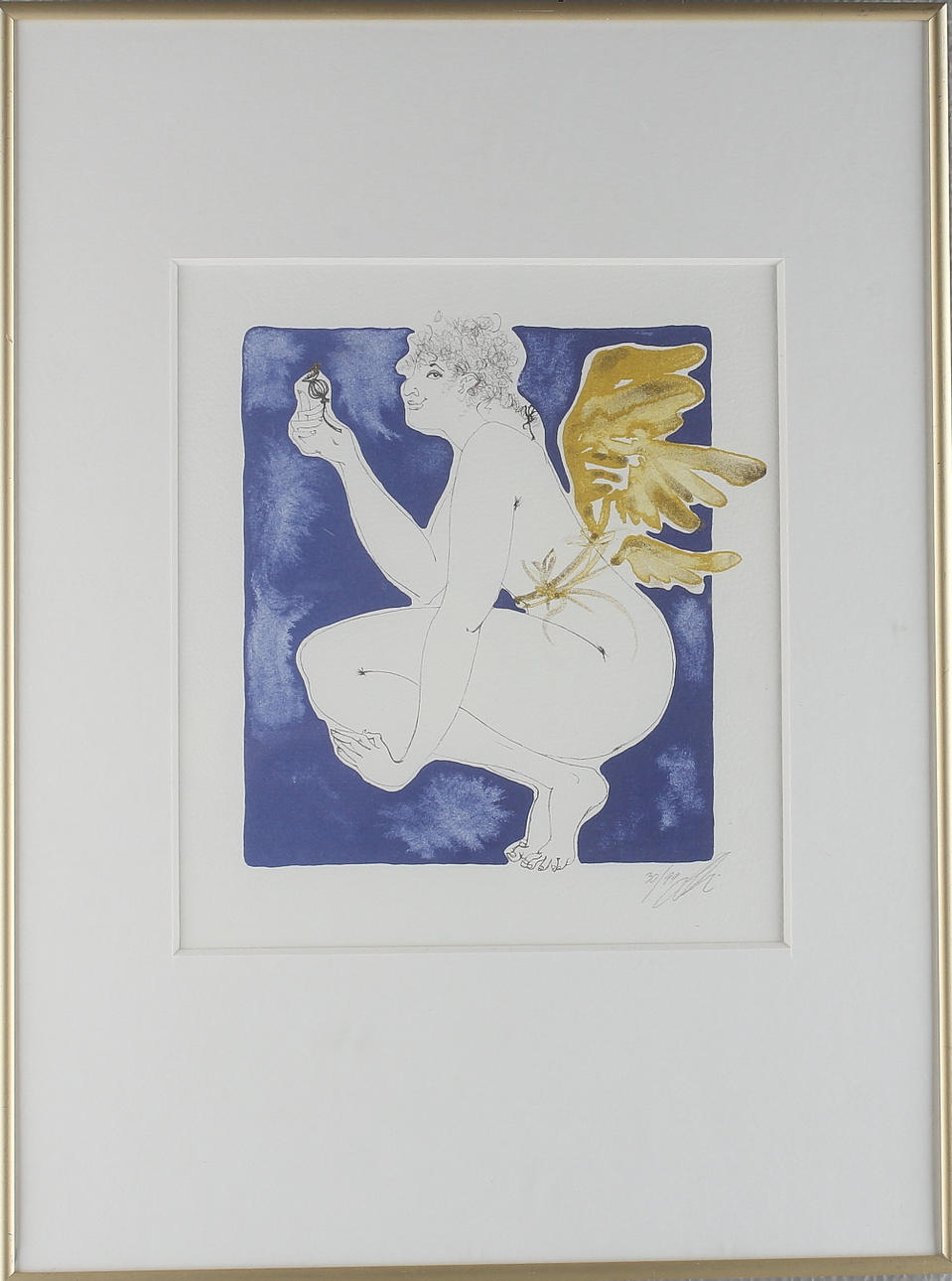 LARA SIMONOF. Nakna skönheter, handkolorerade litografier, 2 st, signerade samt numrerade 30/99.