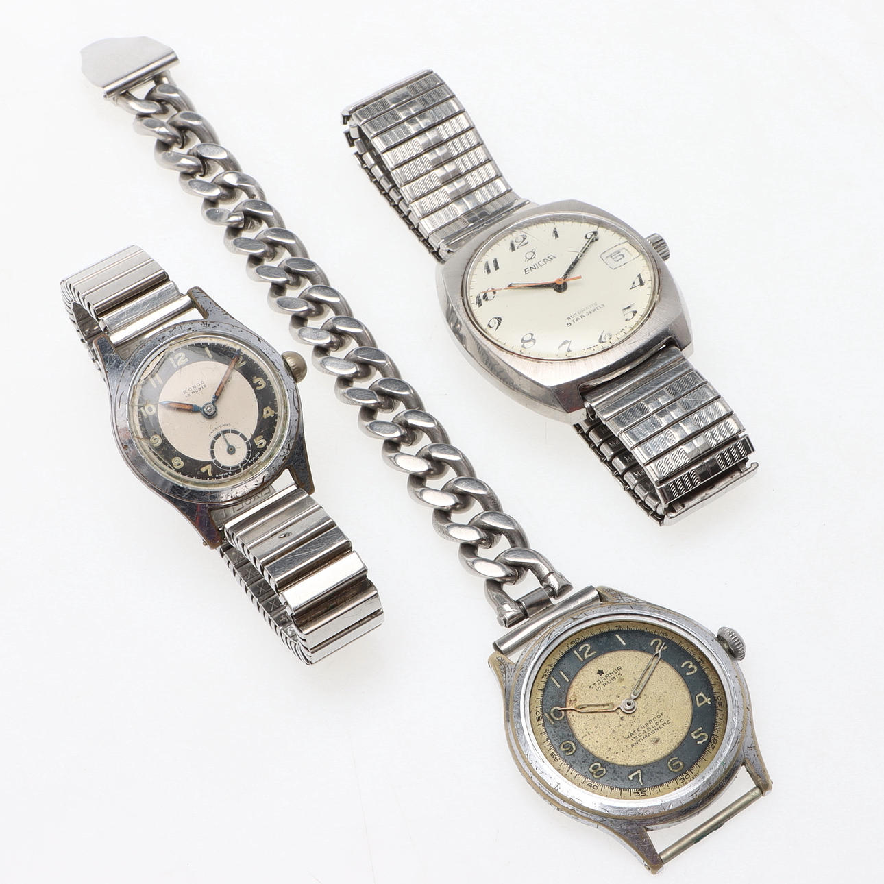 WRISTWATCH, 3 pcs, incl. Enicar.