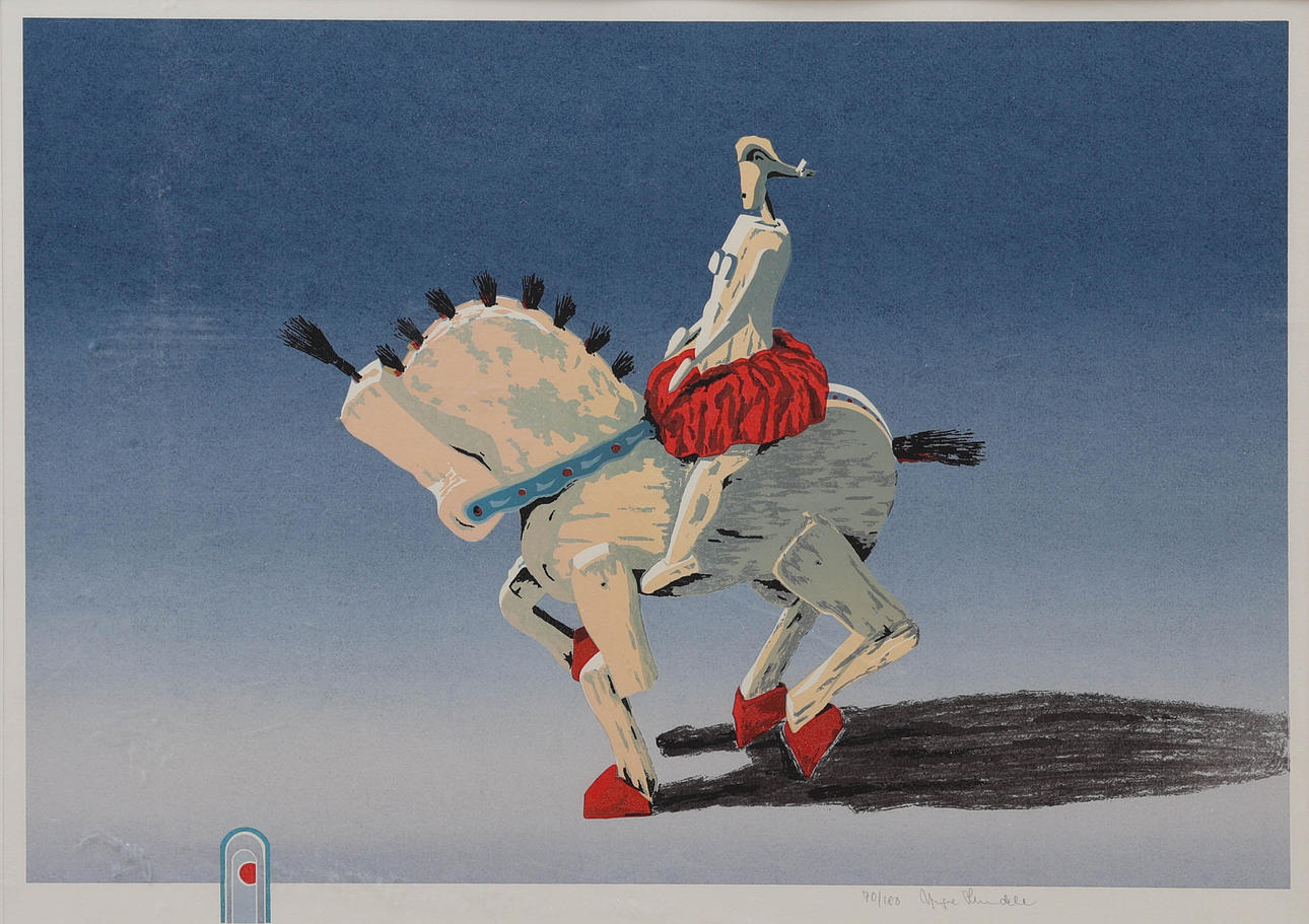 YNGVE LUNDELL, colour silkscreen, rider.