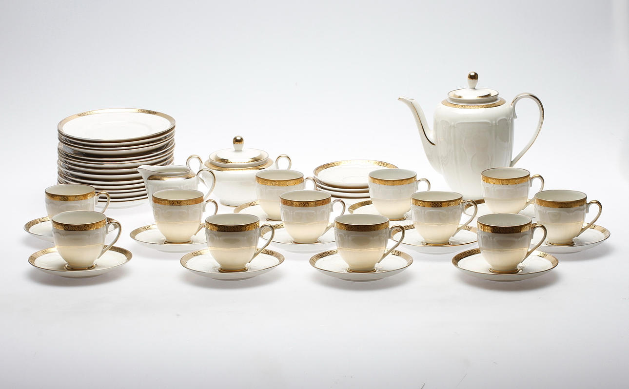 KAFFESERVIS, 30 delar, porslin, Upsala-Ekeby/Karlskrona.