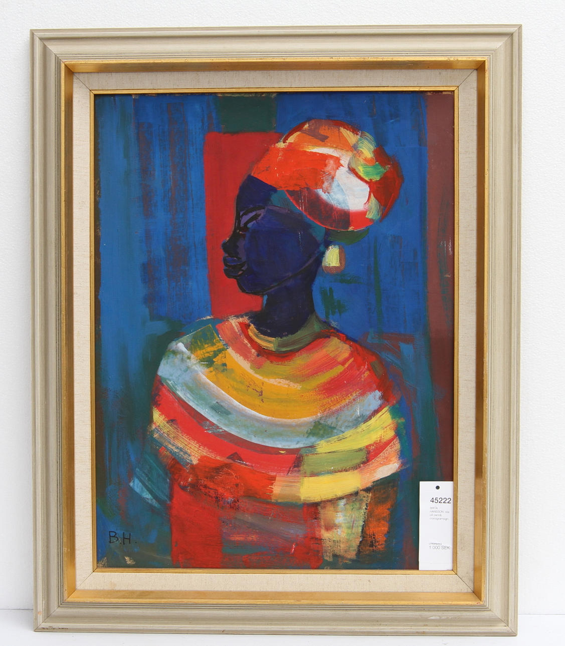 BRITA HANSSON. olja på pannå, monogramsign.