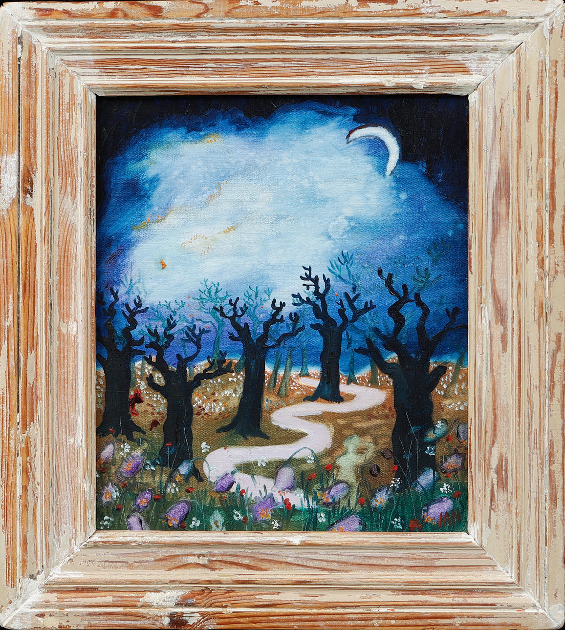IAN RUSTH. Moonlight. Oil on canvas, signed.