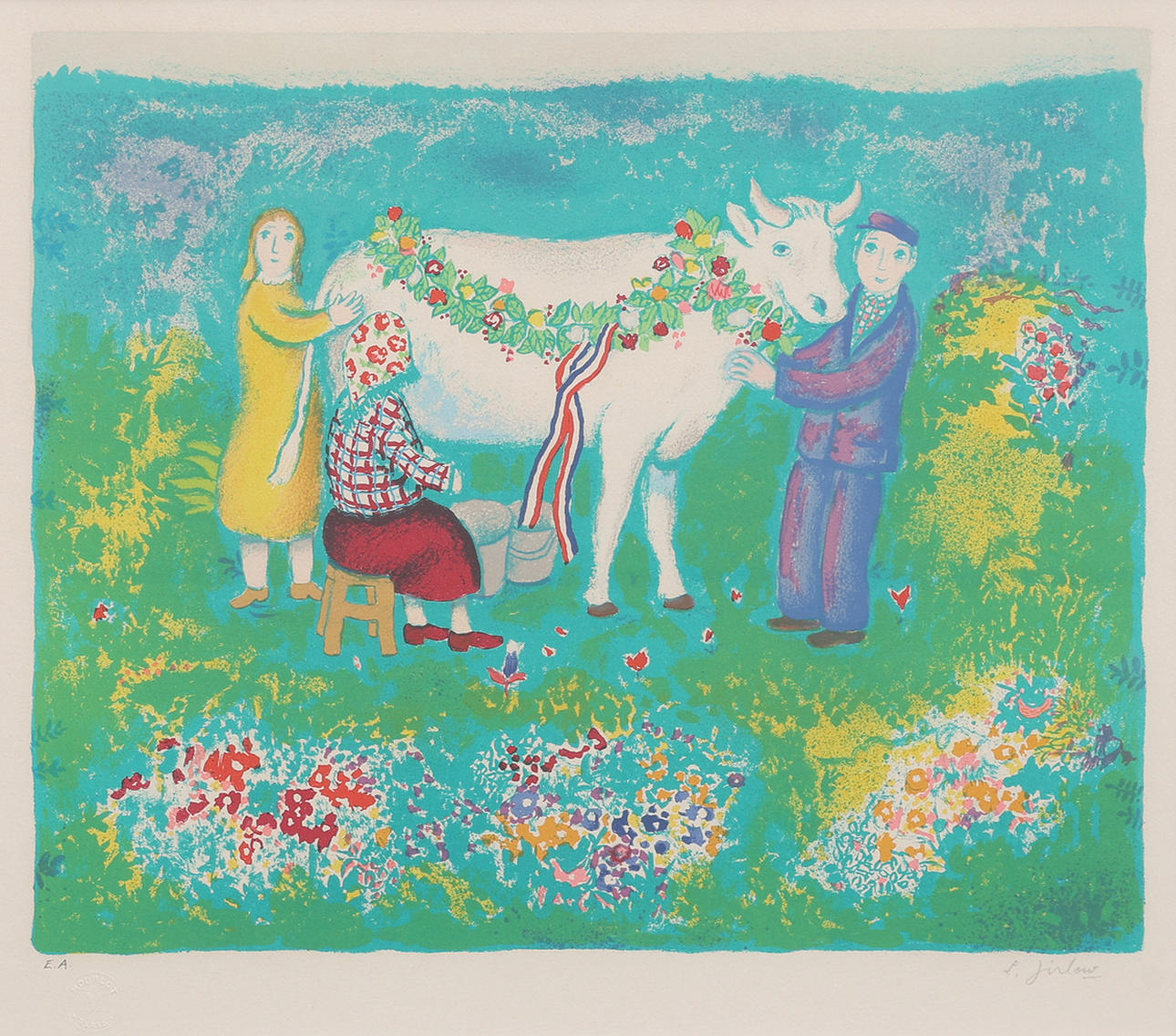 LENNART JIRLOW. LITHOGRAPH, “KOSSAN”, SIGNED AND NUMBERED E.A, EXECUTED 1978.