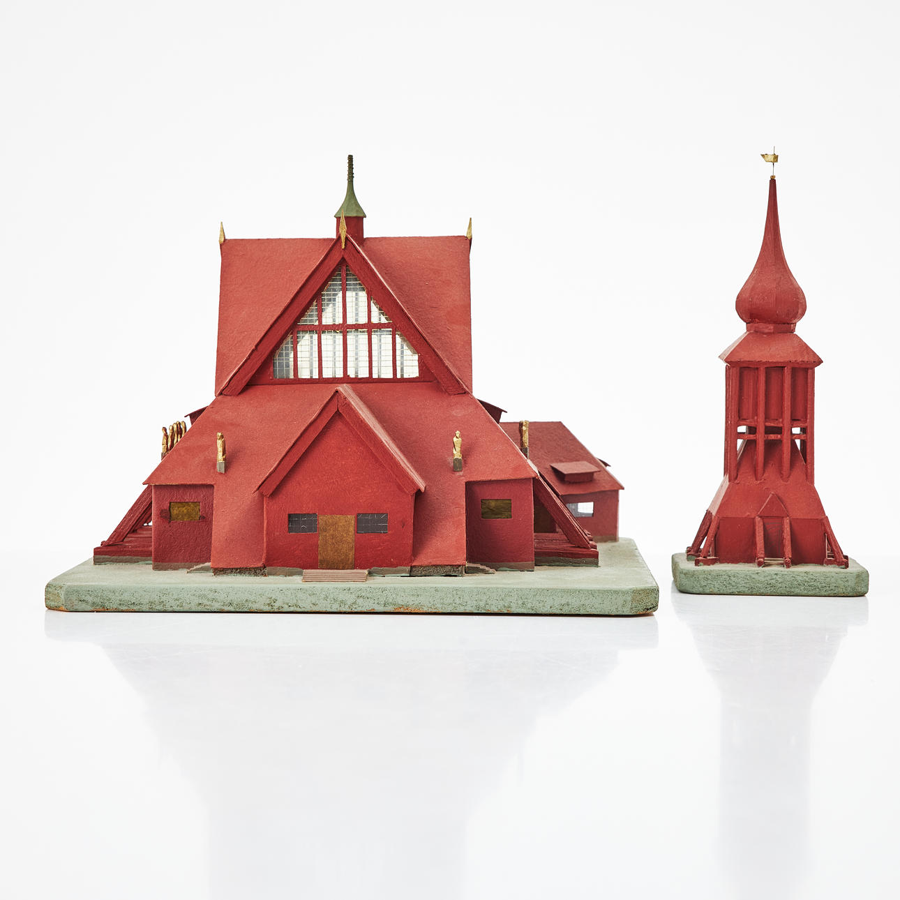 SVEN RISBERG. Kiruna church, model, signed.