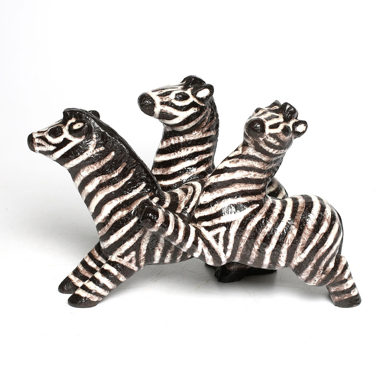 FIGURGRUPP, zebror, keramik, Vicke Lindstrand, stämpelsignerad VL. Upsala Ekeby.