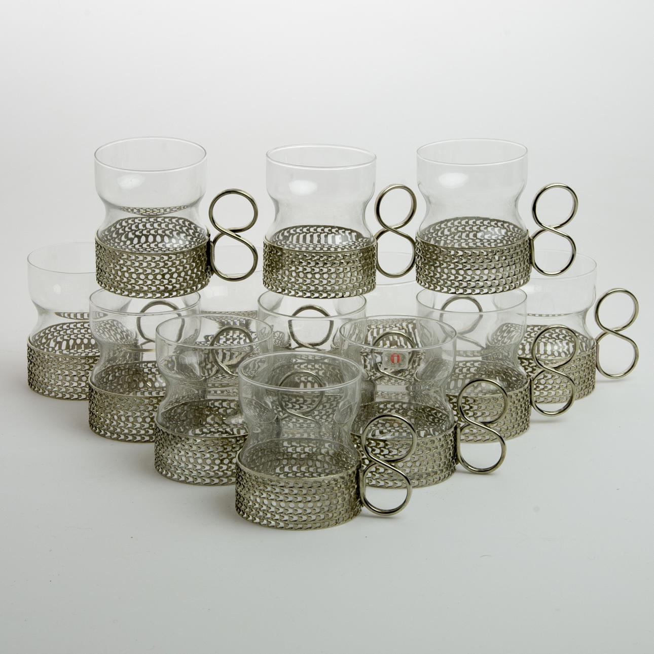 GLAS MED HÅLLARE, 13 stycken, "Tsaikka", Timo Sarpaneva, Iittala.