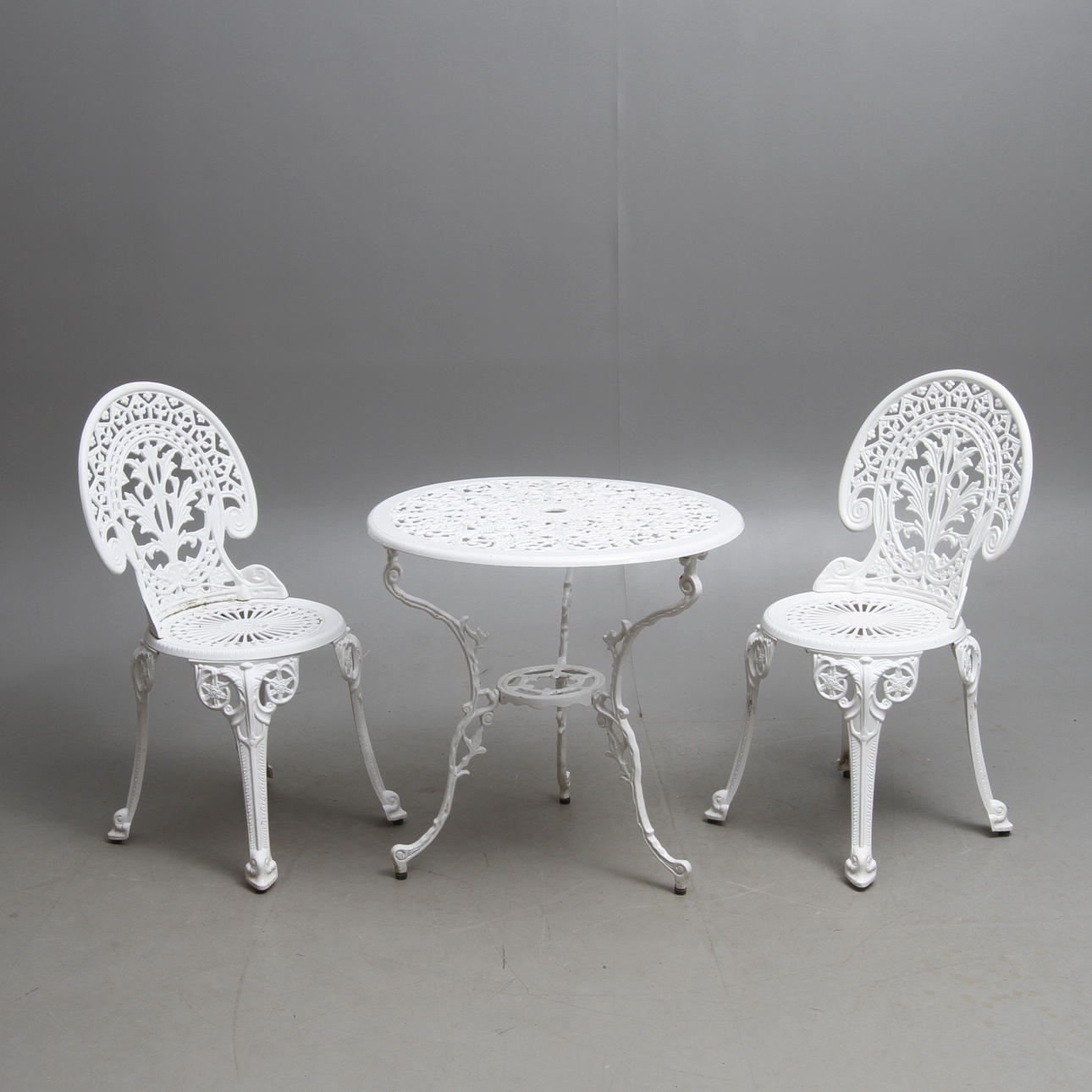 TRÄDGÅRDSGRUPP, 3 delar, aluminium, 1900/2000-tal.