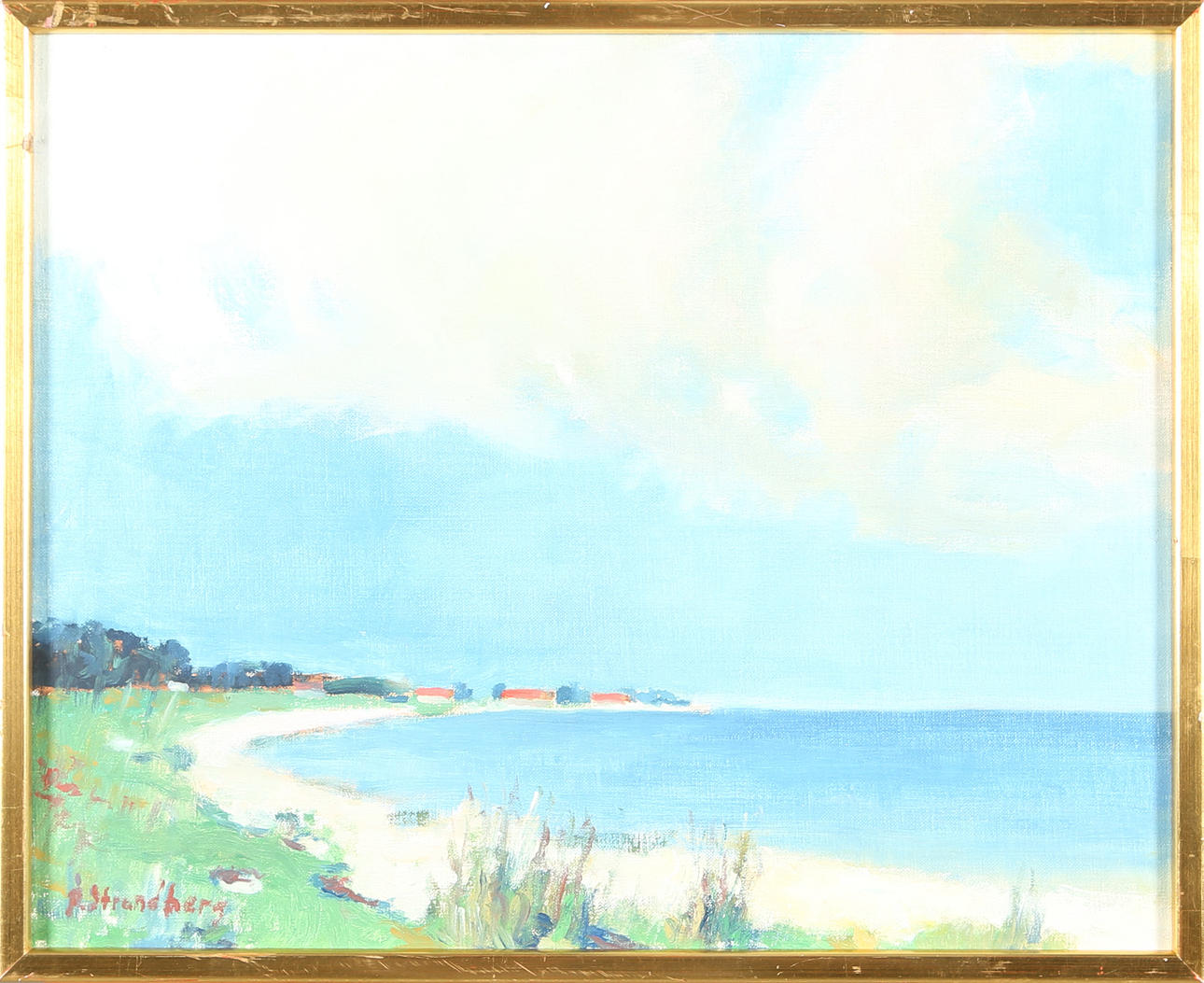 ÅKE STRANDBERG. Kustmotiv, olja på duk, signerad Å Strandberg.