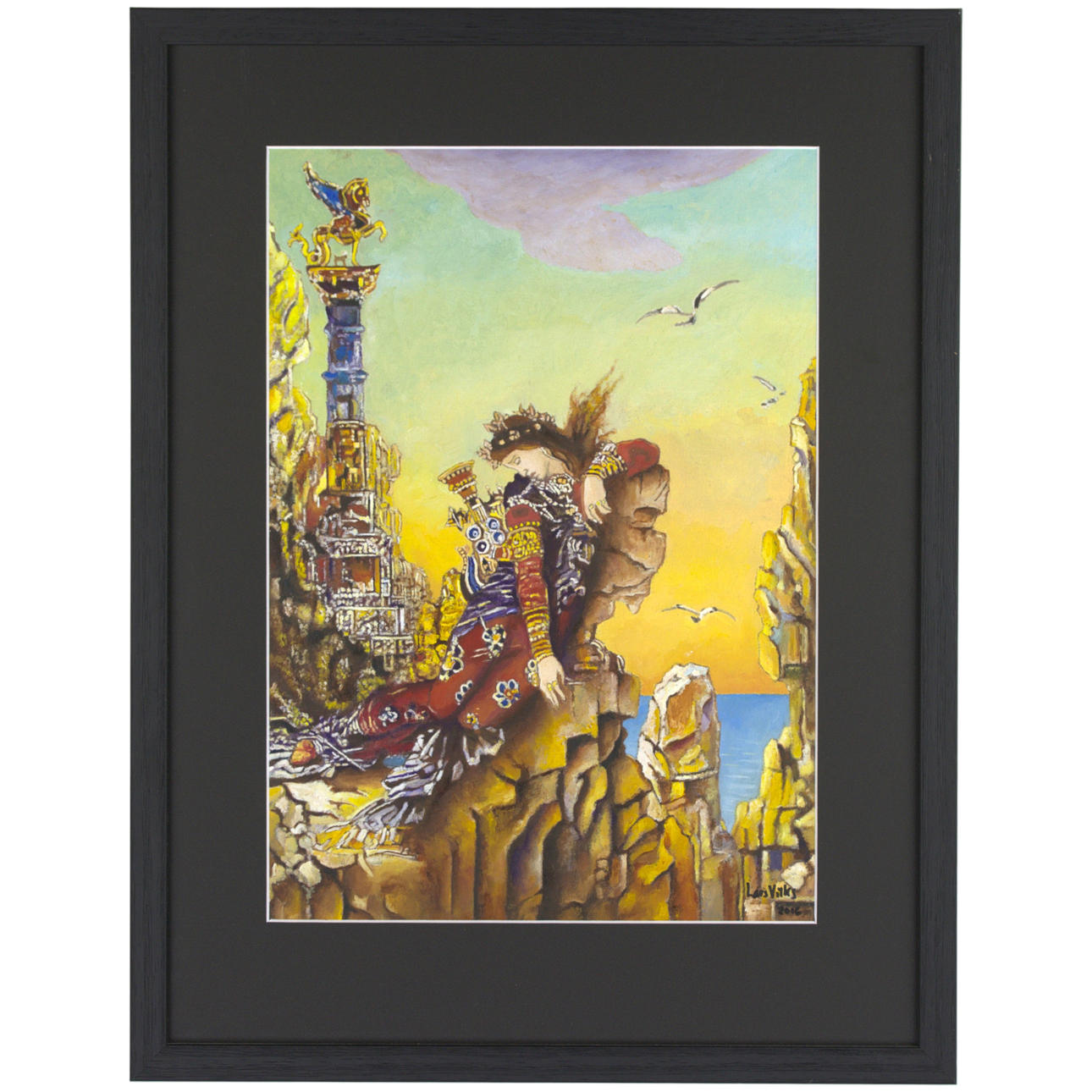 LARS  VILKS. Oil on paper, eft Maria Bozia, signed, 2016.