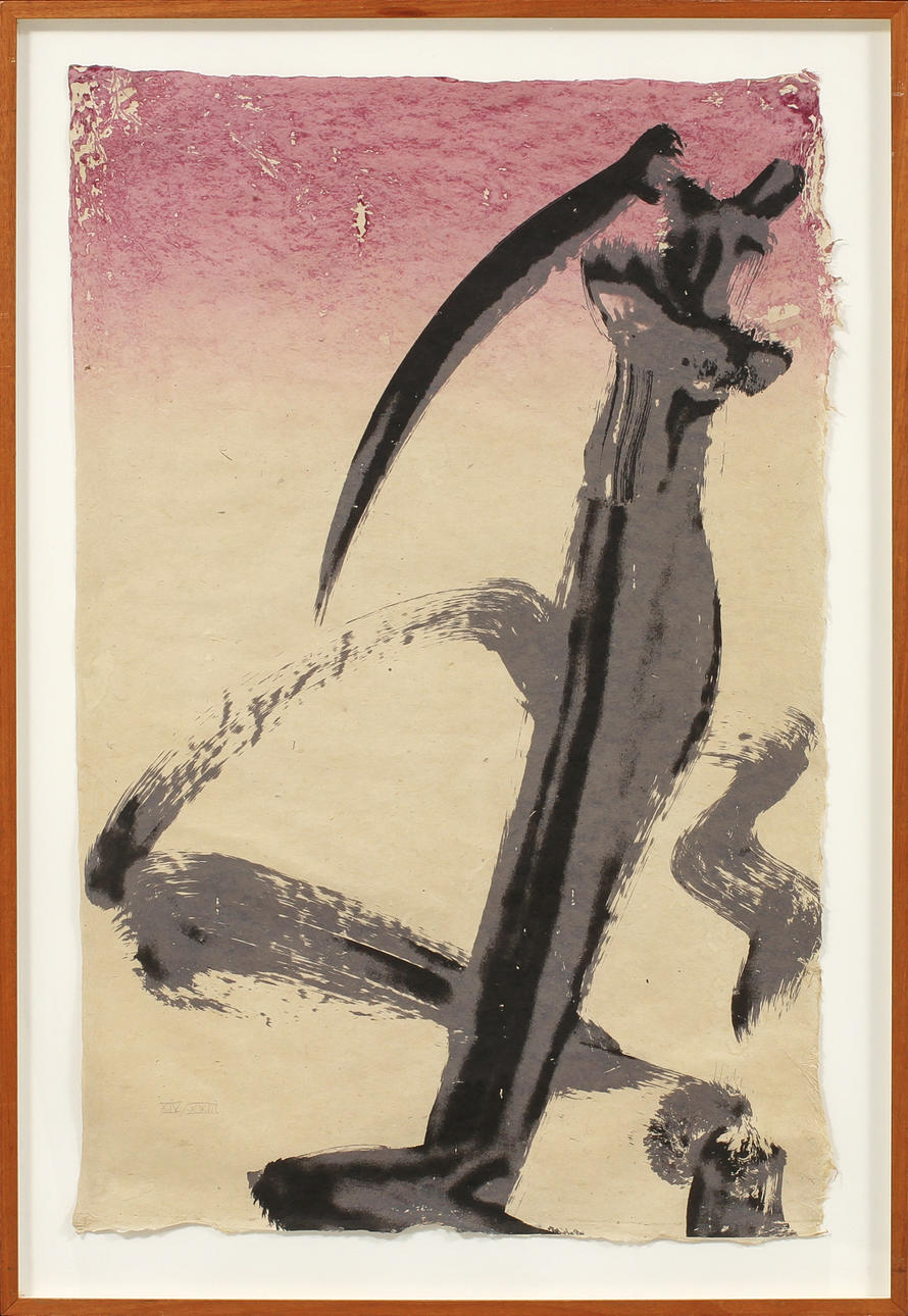 CLAES HAKE. Komposition, färglitografi, signerad och numrerad XIV/XXIII.