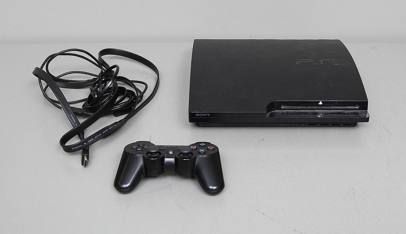 SPELKONSOL, 1 handkontroll, Playstation 3 slim.