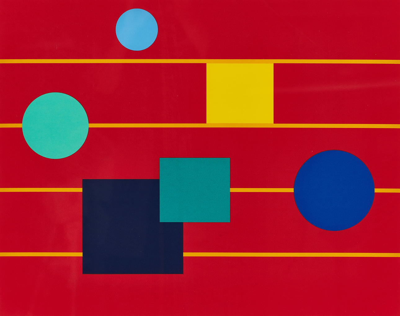 KG NILSON (born 1942), “Red score”, signed and dated 1990, numbered 100/100, silkscreen in colour.