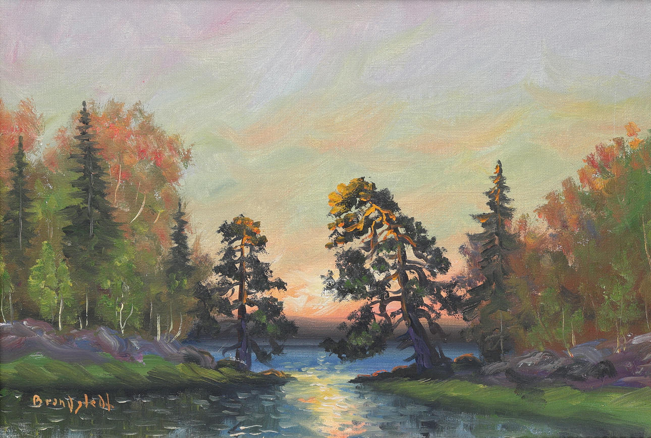 OIDENTIFIERAD KONSTNÄR. Oil on canvas, forest landscape, signed Brandstedt.