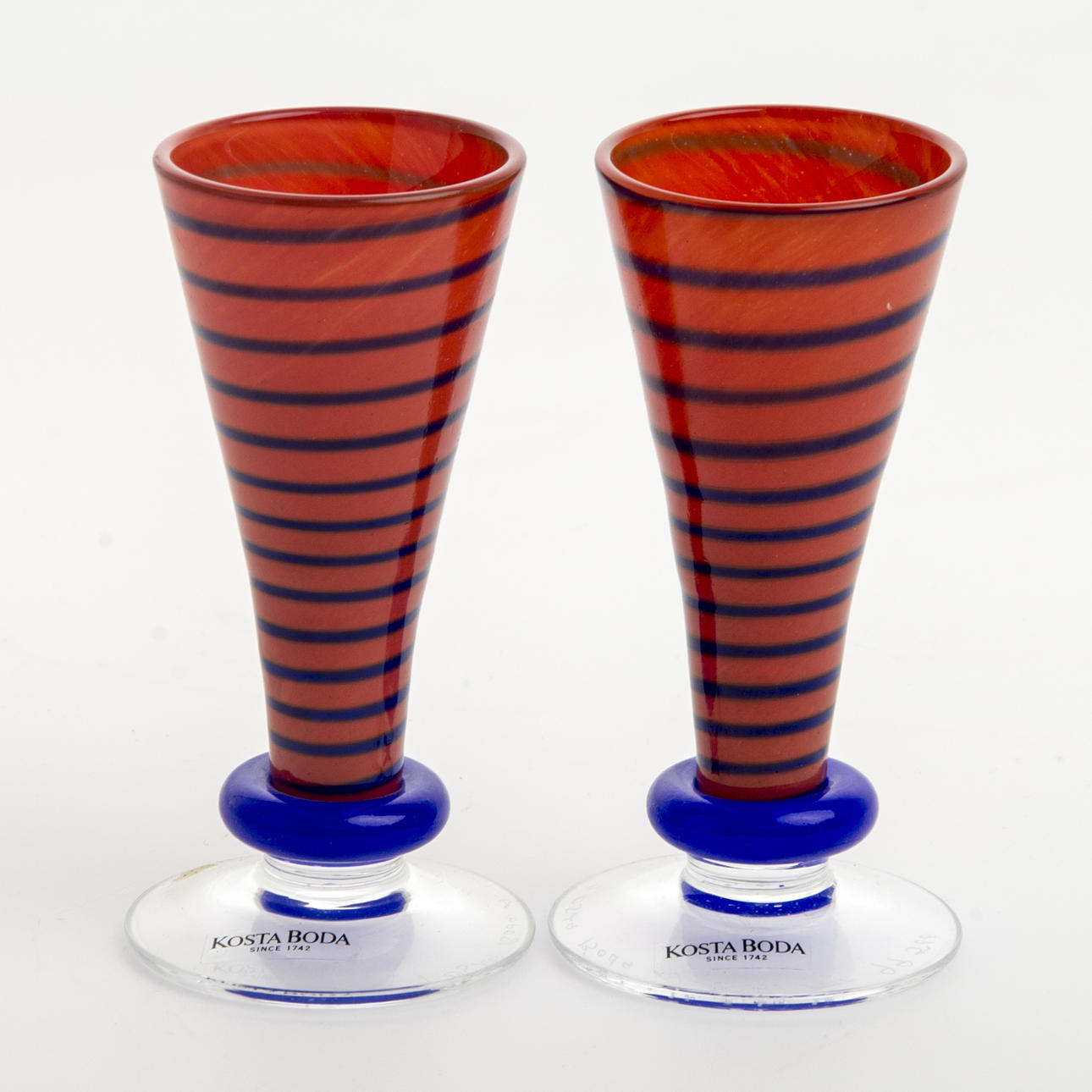 SNAPSGLAS, 2 stycken, "Epoque", Anna Ehrner, Kosta Boda.