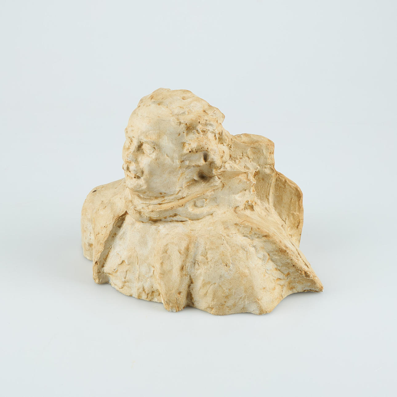 LAURI LEPPÄNEN (1895-1977). Eino Leino, signed with dedication dated 2.12 -57, plaster sculpture.