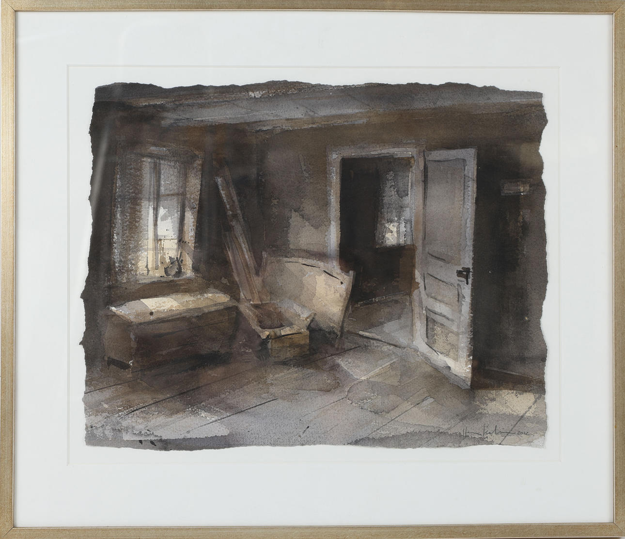 HASSE KARLSSON. Interior, watercolor, signed 2012.