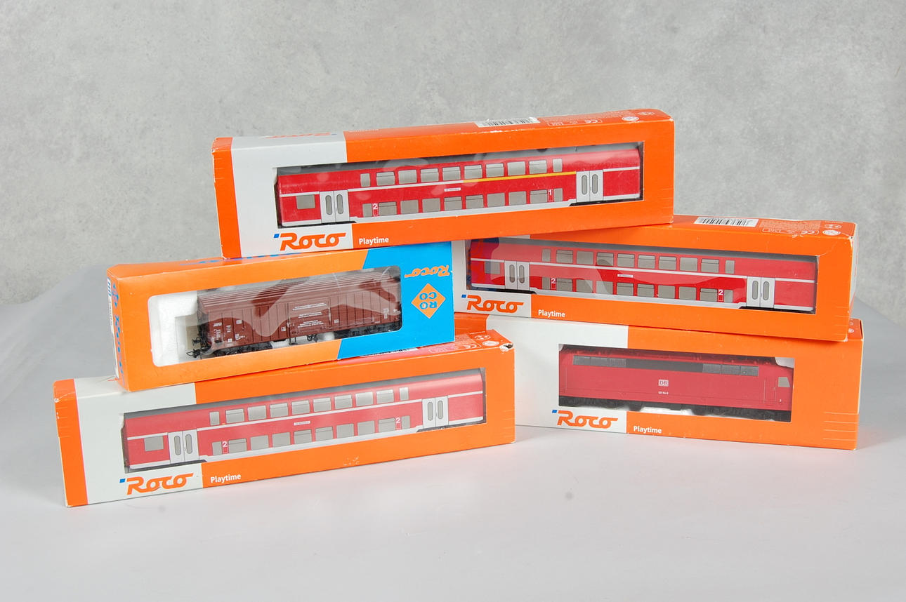 MODELLTÅG, 5 st," Roco " i originalkartong.