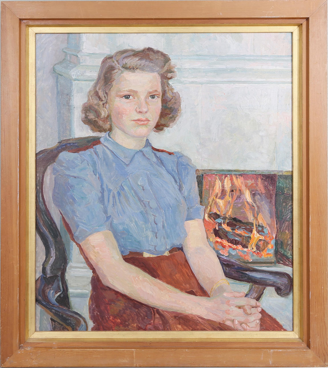 TORUN MUNTHE. Porträtt, olja på duk, signerad a tergo och daterad 1924.