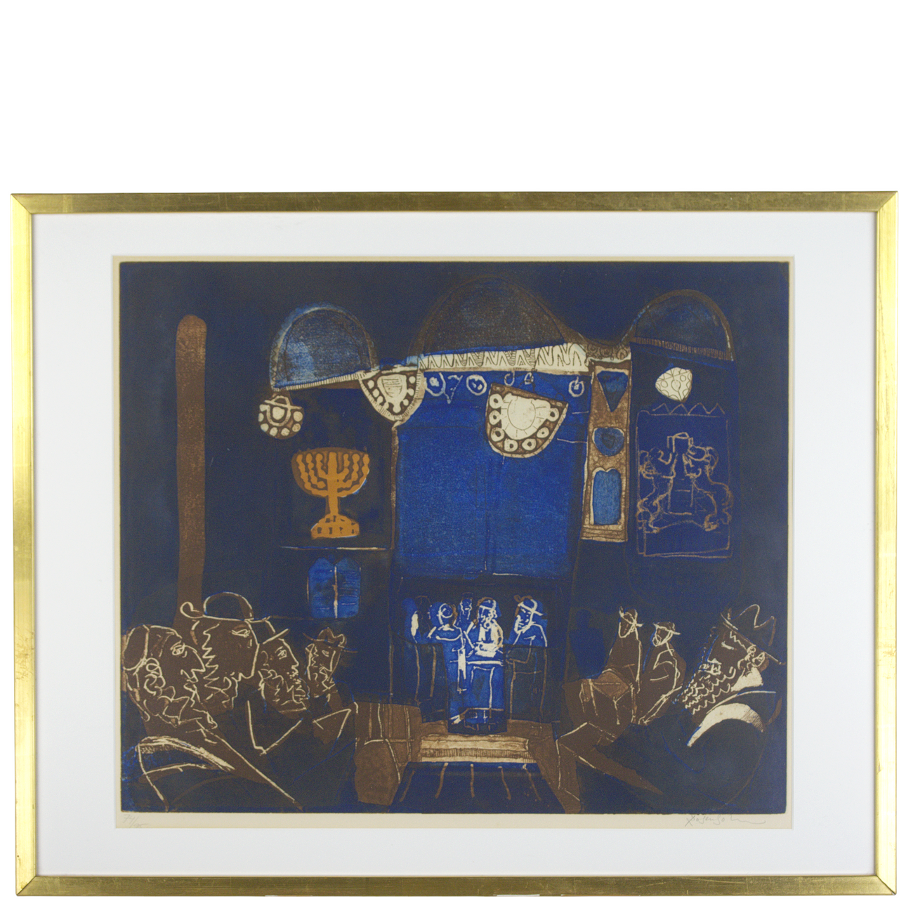 LENNART ROSENSOHN. Lithograph, 74/95, “Synagogue”, signed.