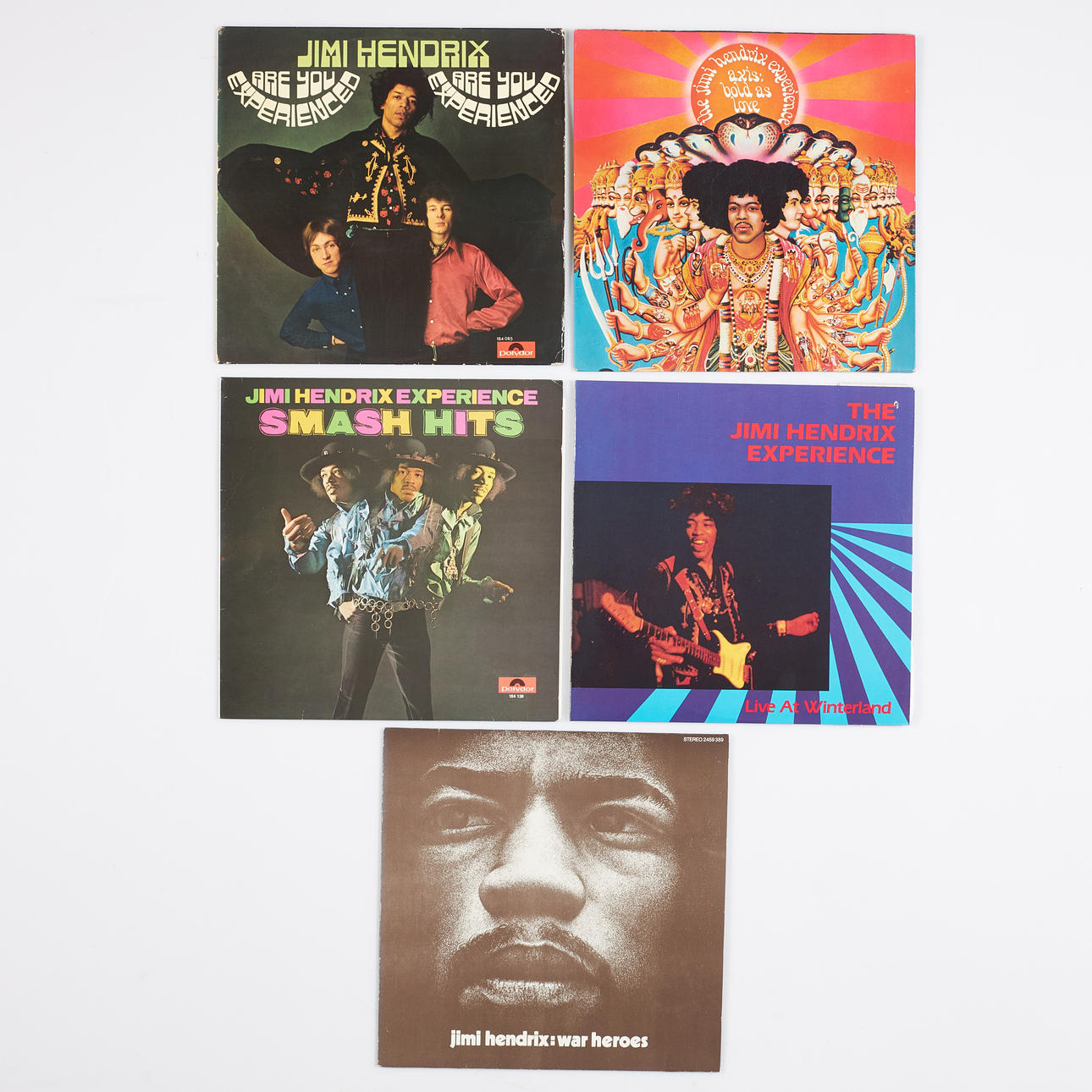 VINYL RECORDS, 5 pcs., Jimi Hendrix.