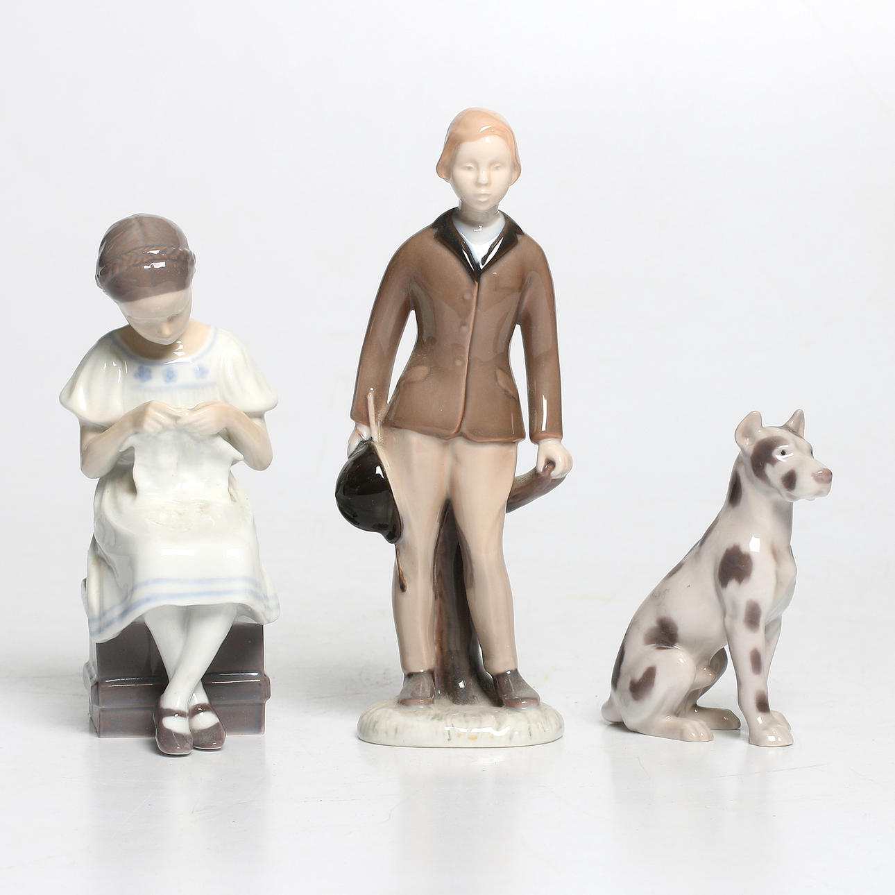 FIGURINER, 3 delar, porslin, Bing & Gröndal. Danmark.