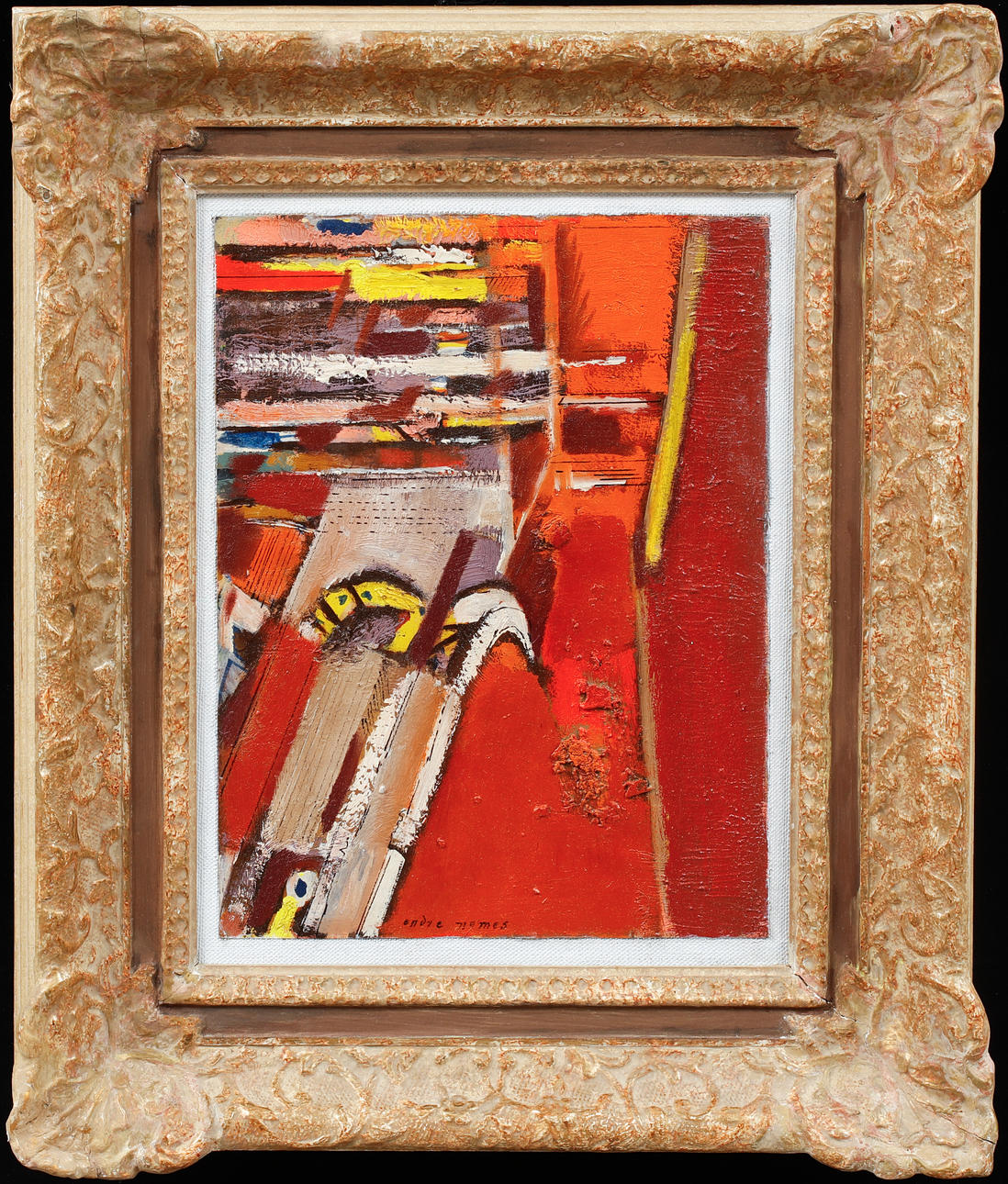 ENDRE NEMES. Composition, oil on canvas, lined, signed.