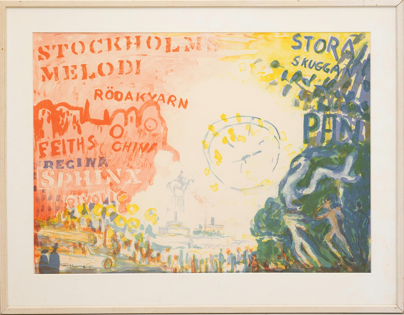 GÖSTA WERNER. “Stockholm melody”, lithograph, signed.