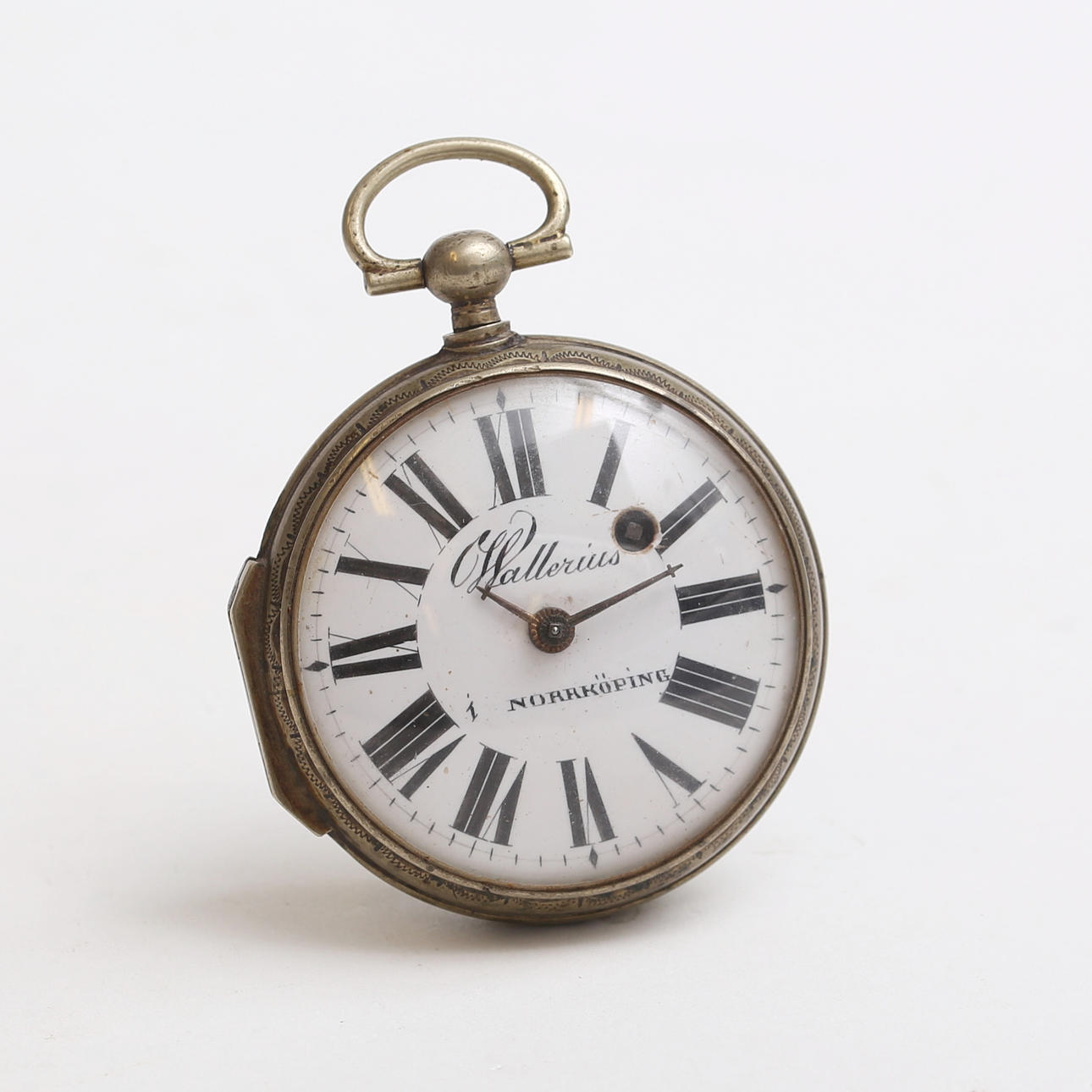 A metal spindle clock, Wallerius, Norrköping, 1700/1800's.