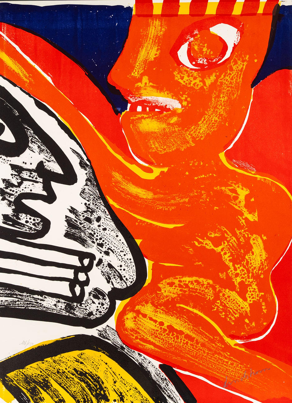 BENGT LINDSTRÖM. Lithograph in colours, Signed, 126/150, 1977.