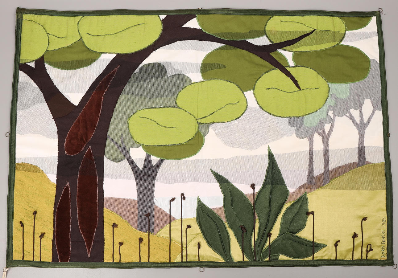 DORIS FUNCKE. Wall hangings, textile, signed, dated 1985. Art - Other ...