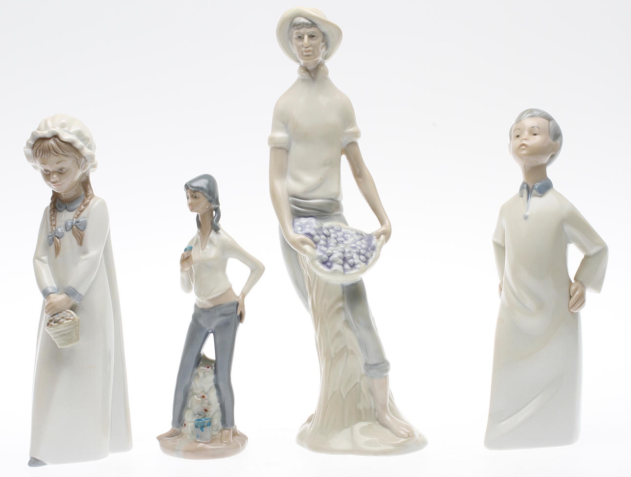 FIGURINER, 4 st, porslin, Spanien.