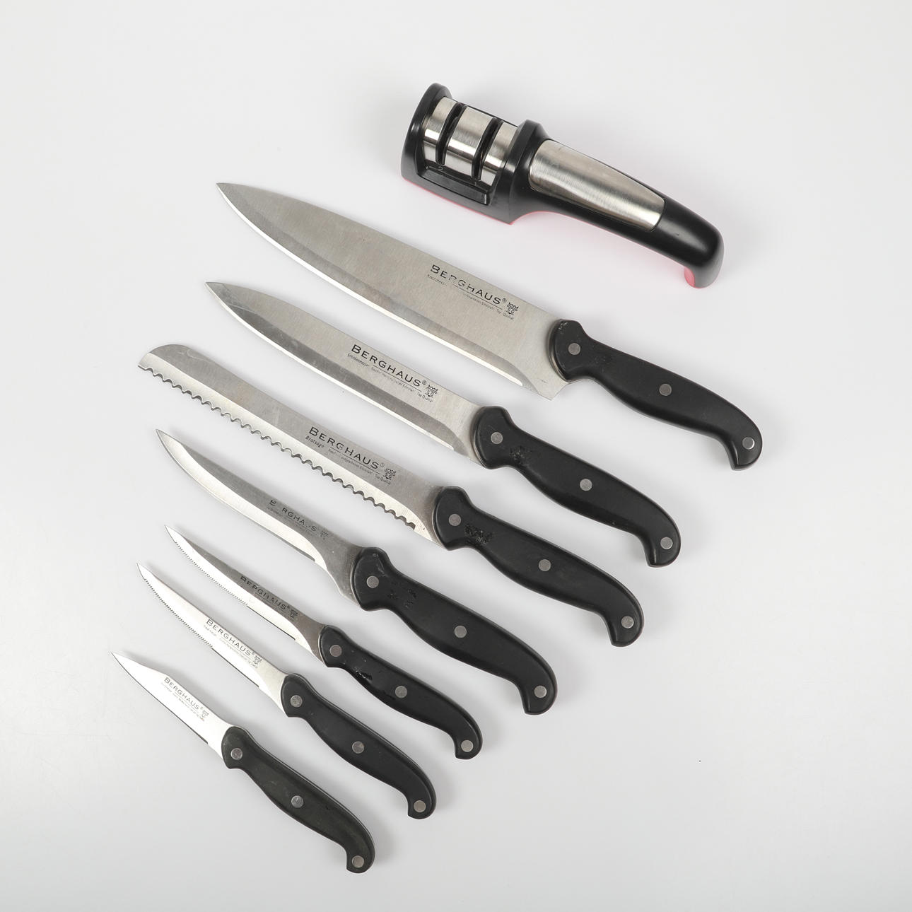 KITCHEN KNIVES M. M., 8 pieces, Berghaus, Germany.