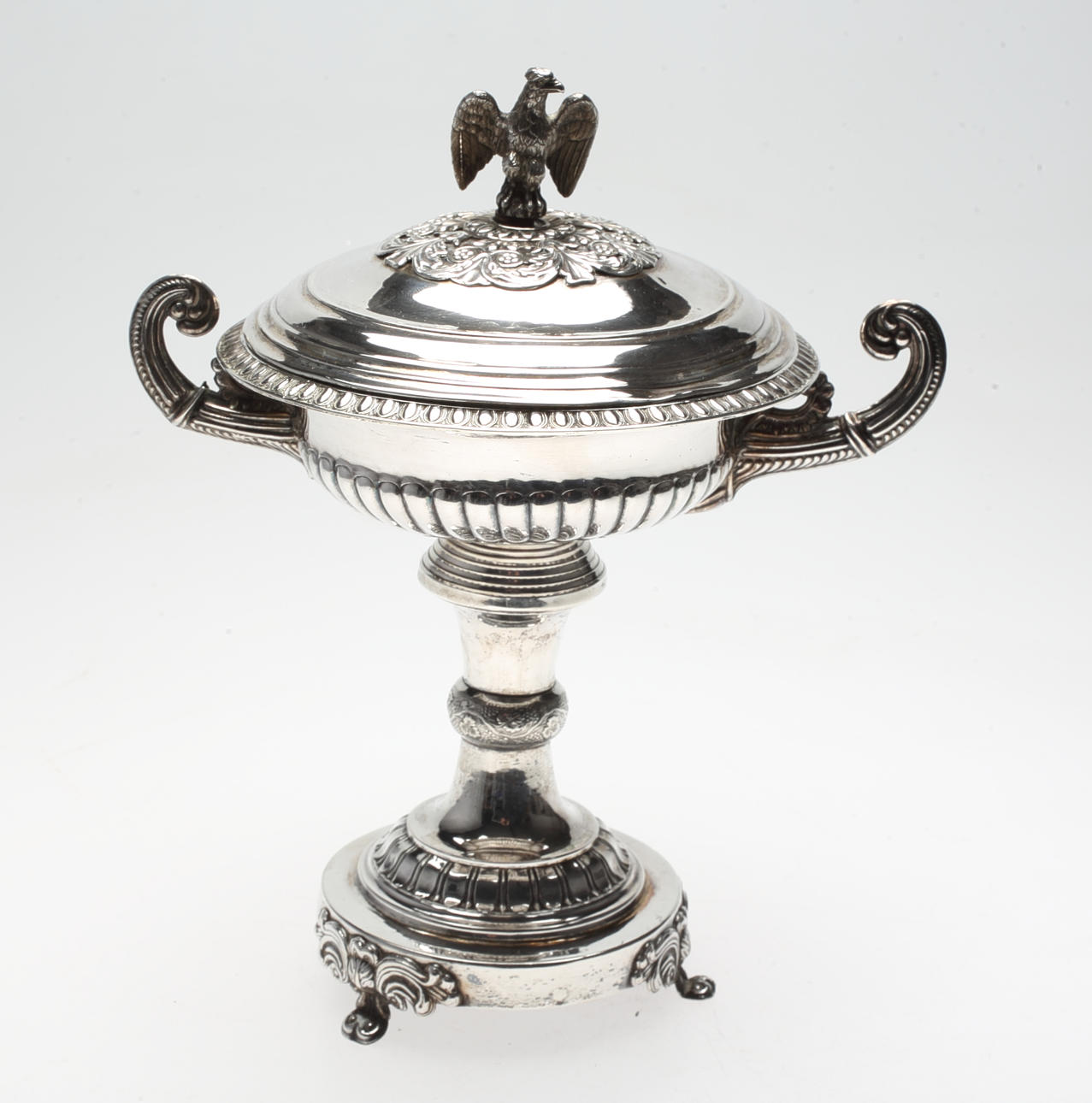 SOCKERSKÅL MED LOCK, empire, silver, Jacob Lenholm, Stockholm, 1834.