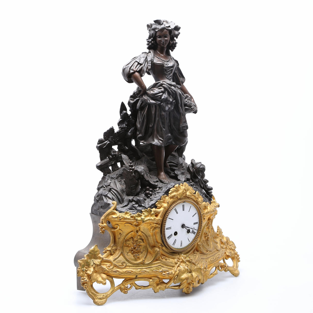 BORDSUR, förgylld metall, 1800-talets andra hälft, Frankrike.