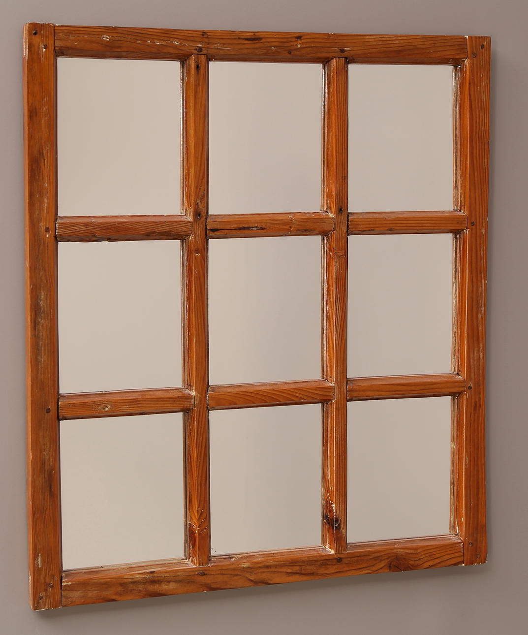 SPEGELFÖNSTER, spröjsat, avlutad furu, 1900-tal.