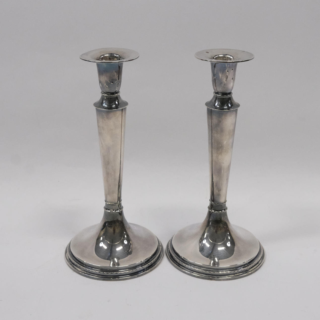 CANDLESTICKS, A PAIR, SILVER.